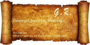 Georgijevits Robin névjegykártya